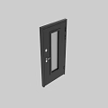 Modern Black and Wooden Hinged Doors with Glass Panel for Home Interior Design