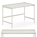Modern Sleek Dressing Table With Black Metal Frame Gray Tabletop And Minimalist Design