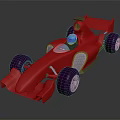 Red F1 Style Racing Car With Streamlined Design Purple Wheels And Driver Cockpit