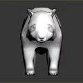 Realistic 3D Panda Model With Black And White Fur Standing Pose 3d model