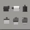 Black Modern Wall Mounted Toilet Paper Holders And Tissue Boxes For Bathroom Living Supplies