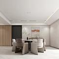 Modern Living and Dining Room Interior Design With Light Sofa Wooden Wall And Coffee Table
