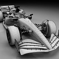 Blue Formula 1 Race Car With Pink BWT Logo And Number 10 Design