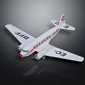Vintage White Propeller Airplane Model With Colorful Markings And BF EC Wing Logos