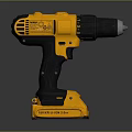 Yellow Cordless Electric Drill With Ergonomic Black Handle And Rechargeable Battery
