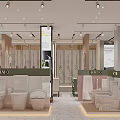 DOMO Bathroom Fixtures Mall Showroom With Toilet Displays And Modern Lighting