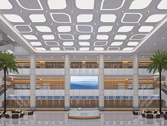 Modern Hall Hospital Atrium 3d model