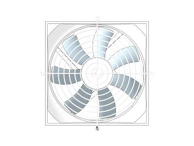 Agricultural Equipment Industrial Square Fan With Efficient Ventilation Blades Design 3d model