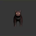 Red Cat 3D Model In Standing Pose With Gray Background And Detailed Design