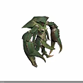 Green Armored Sci Fi Fantasy Creature With Multiple Limbs And Exoskeleton Design 3d model