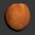Fresh Ripe Juicy Peach With Vibrant Orange Red Yellow Smooth Skin Isolated On Dark Background