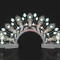 Elegant Peacock Themed Decorative Lighting Archway With Illuminated Feather Design