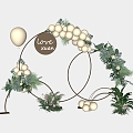 Modern Meichen Wedding Meichen Plant Green Plant Balloon Plant Device Window Meichen Plant Meichen Wedding Ceremony 3d model