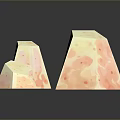 Stone Wood Decorative Pieces With Various Sizes And Textured Peach Surfaces