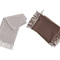 Soft Colored Scarves With Fringes In Gray Brown And Beige Designs