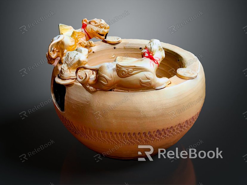 Modern clay pot clay pottery model