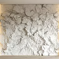 White Textured Background Wall With Wooden Frame And Soft Lighting In Modern Interior Design