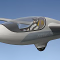 Flying Free Aircraft With Streamlined Design And Pilot In Transparent Cockpit