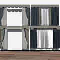 Modern Double Layer Curtains in Black White Gray for Home Window Decor