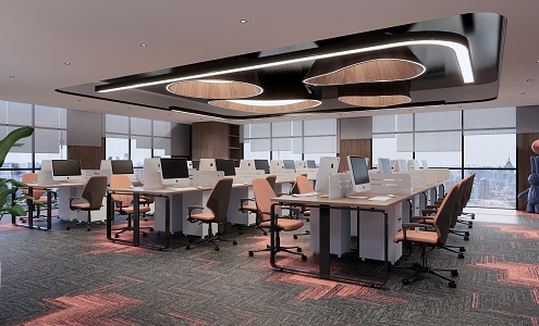 modern public office area office area 3d model