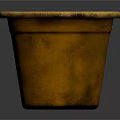 Terracotta Flower Pot with Yellow Rim Brown Clay and Soil for Garden Decor