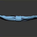 Adorable Animal Wearing Blue Knitted Bow Tie On Reflective Gray Background