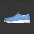 Blue Perforated Casual Shoes With White Sole Breathable Upper And Lightweight Design