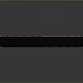 Model Train With Black Yellow Red Stripes And Windows On Gray Background
