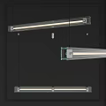 Modern Transparent Glass Linear Chandelier With Hanging Strip Lighting For Interior Spaces