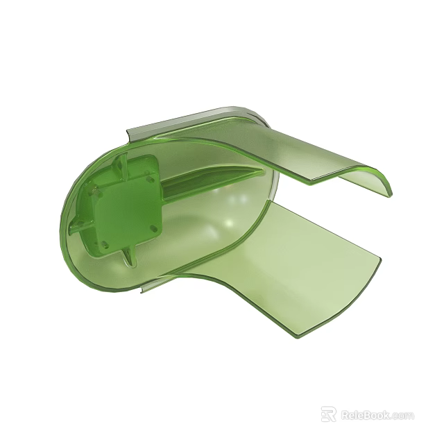 Green Transparent Plastic Part With Curved Structure For Appliance Components 3d model 