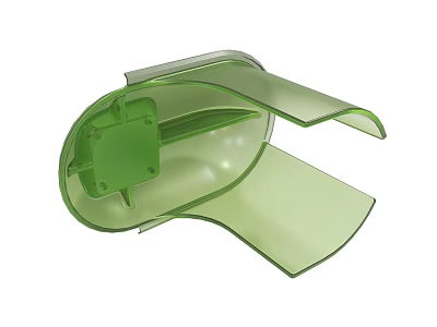 Green Transparent Plastic Part With Curved Structure For Appliance Components 3d model