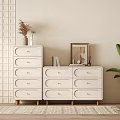 Elegant Modern Entryway With White Drawer Entryway Cabinet Side Cabinet Framed Art Plant And Rug