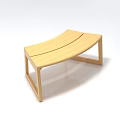 Light Wood Double Sofa with Curved Modern Design and Sturdy Wooden Legs