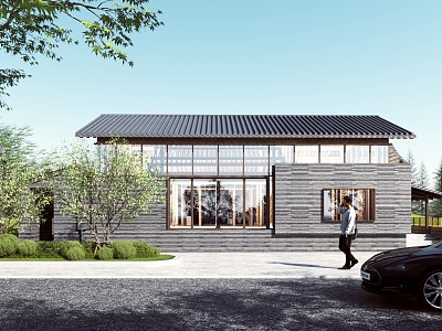 New Chinese Homestay Building Homestay Building Villa Building Club Building 3d model