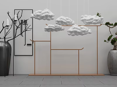 New Chinese Gardening Sits Landscape Sits 3d model