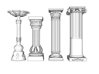 European Roman Column 3d model