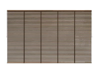 Brown Wooden Blinds With Horizontal Slats For Modern Home Window Decoration 3d model