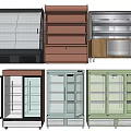 Various Styles of Refrigerators and Freezers with Glass Doors and Displays