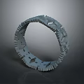 Ornate Gray Fashion Accessory With Intricate Hollow Patterns And Circular Design