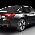 BMW Black Electric Sedan Featuring Modern Design And Blue Accents
