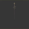 Medieval Sword with Golden Hilt and Silver Blade Ornate Design on Isolated Gray Background
