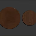 Wooden Round Coffee Tables Set of Two with Small and Large Sizes for Living Room