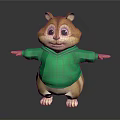 Cartoon Squirrel Character Wearing Green Hoodie with Outstretched Arms on Dark Background