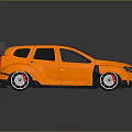 Yellow and Black Modified Car with Sporty Spoiler and Silver Alloy Wheels