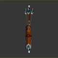 Traditional Decorative Bow And Arrows With Blue Orange Details For Weapon Collection