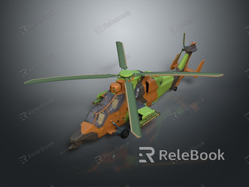 Modern Helicopter Gunship Helicopter Aircraft Gunship Combat Helicopter model