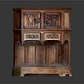 Traditional Carved Wooden Cabinet With Decorative Doors And Intricate Details