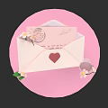 Elegant Decorative Ornament Set with Envelope Letter Heart and Flowers for Home Decor