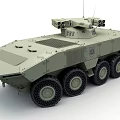 Military Green Wheeled Tank With Top Mounted Weapon System Number 333 And Badge