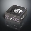 Black High Performance PSU Power Supply Unit With Cooling Fan And Multiple Ports 3d model